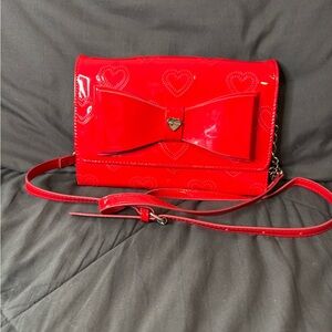 Betsey Johnson Red Heart Crossbody Bag